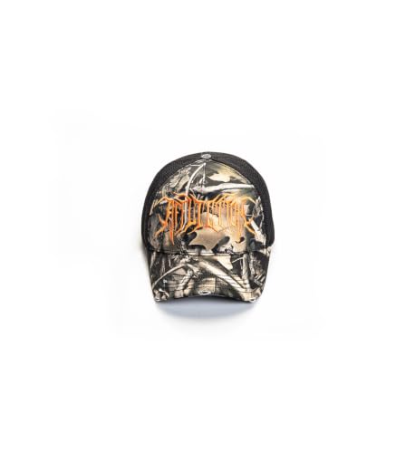 Affliction Men's Baseball Cap, Gothic Style, Embroidered Pattern - color: Camo