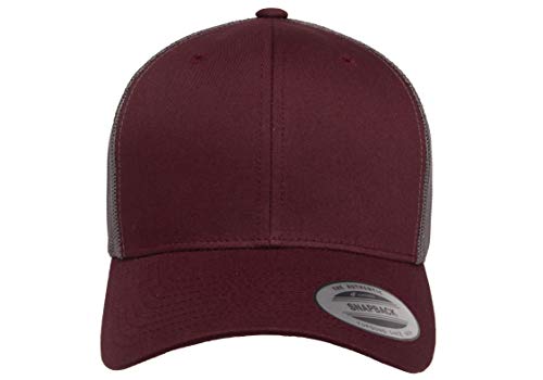 Yupoong Yp Classics Retro Trucker Cap - color: Maroon/Grey, size: One Size, style: Single