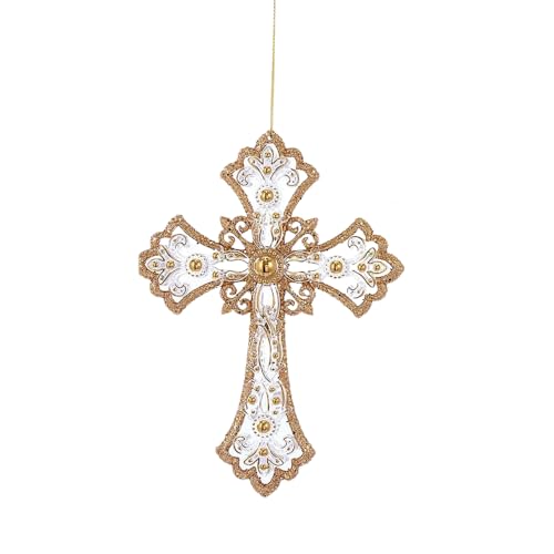 Gold and Silver Cross Ornaments, 2 Assorted