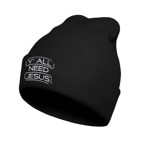 Embroidery Beanie for Men & Women, Multi-Season Stretch Skull Knit Hats, Winter Warm Beanie - color: Jesus