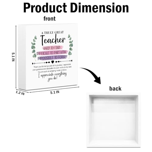 Teacher Gifts Wooden Box Sign Wall Decor Teacher Appreciation Gifts - color: Teacher Gifts