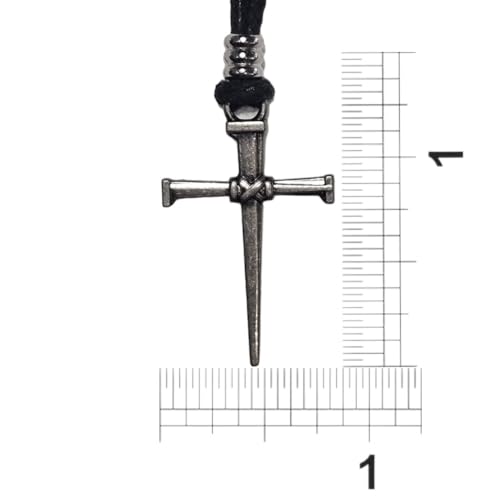 BlueRica Nail & Cross on Adjustable Cord Necklace - style: Brown