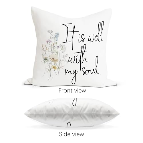Rusenbao Christian Bible Verse Decor Throw Pillows Covers 18 x 18 inch