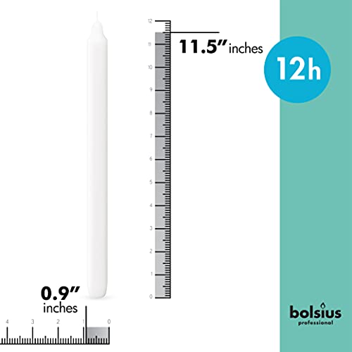 BOLSIUS White Candlesticks Bulk Pack 50 Count - Unscented Dripless 11.5 Inch Household & Dinner Candle Set - 12+ Burn Hours - Premium European Quality - Consistent Smokeless Flame - 100% Cotton Wick - style: 50 Count