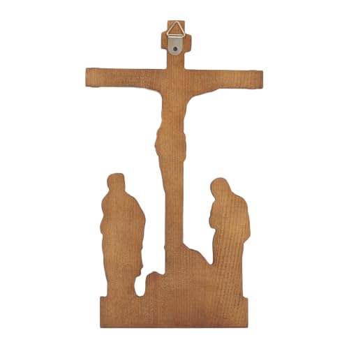BGCOPPER Standing Crucifix Wall Cross Catholic Wooden Cross Wall Decor - color: Crucifixion Scene, size: 14"L x 8"W