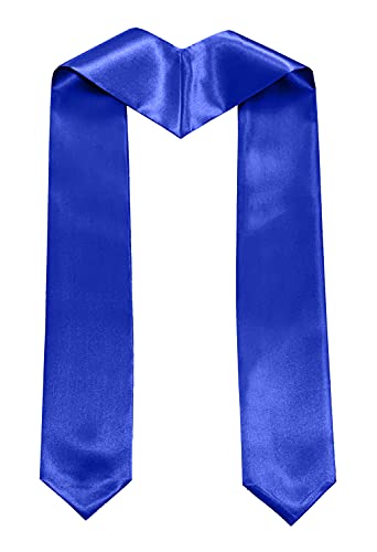 MyGradDay Plain Graduation Stole Colorful Stole for Adult Length 60",Rich in Color - color: Royal Blue