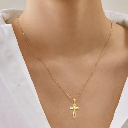 KQ&TTENG 14k Gold Plated Four Leaf Clover Necklace Irish Jewelry Wedding Anniversary Birthday Gifts for Women Wife Mom Girlfriend - color: A03