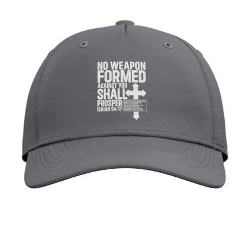 No Weapon Formed Against You Isaiah 54 17 Bible Christian Adjustable Baseball Hat - color: Slate Grey