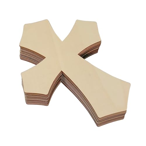12 Inch 12 Pack Wood Cross Unfinished Wooden Crosses for Crafts Blank Wood Cross for Wall Decor DIY Project