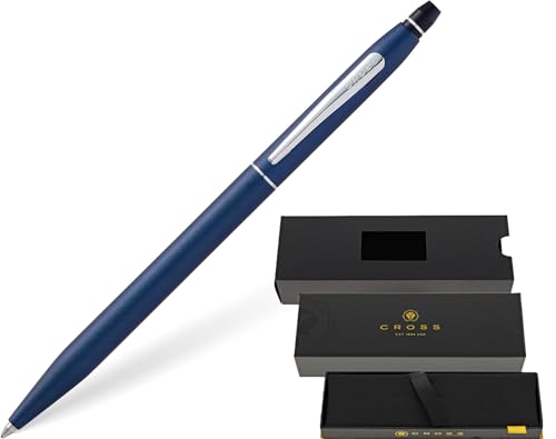 Cross Click Blue Lacquer Selectip Ballpoint Pen with Chrome Appointments - color: Blue