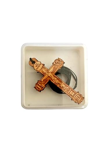 Iconsgr Greek Wood Cross Pendant Necklace from Mt. Athos / 35