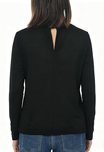 Women's Clergy Long Sleeves Short Tab Collar Clergy Priest Costume T-Short Priest Blouse Top - size: Medium