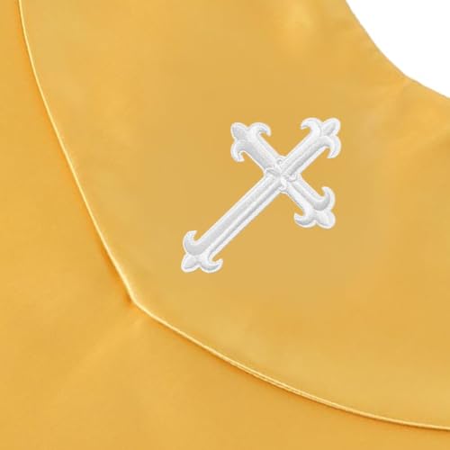 Unisex V-Shape Church Choir Stole with Cross for Adults Church - color: Gold, size: Gold Cross