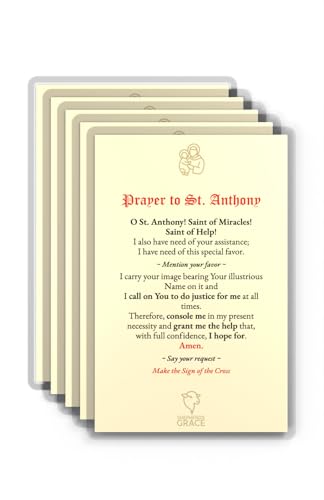 St. Anthony Catholic Prayer Cards, Laminated 5-Pack