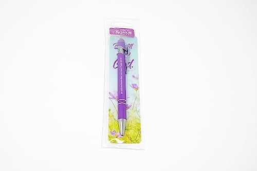 Logos Trading Post Be Still and Know Bible Verse Pen with Bookmark - color: Purple