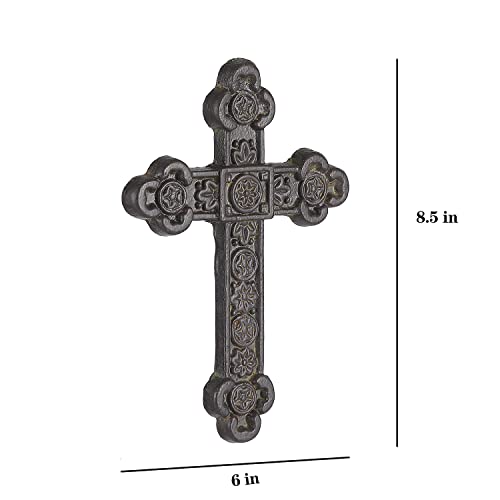 Retrome 8.5" H Cast Iron Wall Cross Home Decor, Green……