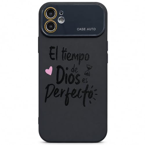 for iPhone 17 Pro Max Case God's Timing is Perfect Spanish Bible Verse Phone Case, Full Camera Lens Protection, Shockproof Drop Resistant Durable Cover (Black, iPhone 12) - color: black, size: iPhone 12
