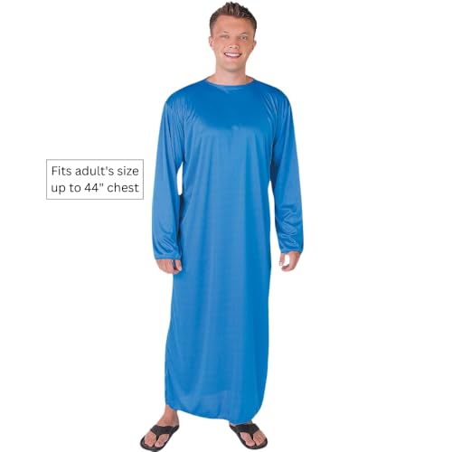 Fun Express Adult Blue Wiseman Robe for Christmas - King Costume for Men Biblical Nativity Play | Three Kings Wise Man Costume Adult Church Pageant | Premium Polyester Construction Fits 44" Chest