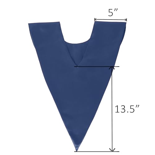 GradPlaza Unisex V Shape Church Choir Stole with Gold or White Embroidery Cross for Adults Church - color: Navy, style: Gpld Cross