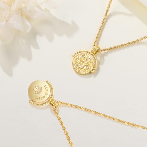 925 Sterling Silver Fashion Pendant Necklace for Women,Fashion Jewelry, 18K Gold Plated, Advanced Retro Series Link Chains ,Basic Multifunctional Accessories Suitable for Multiple Occasions and Daily Wear - color: Cat Coin