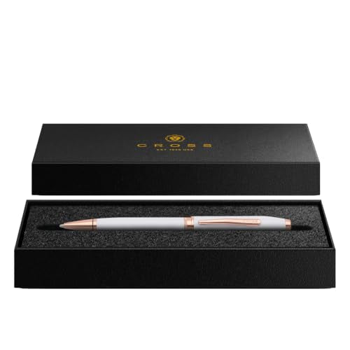Cross Foundry Pearl White Rose Gold Ballpoint Pen, Medium Point, Black Ink