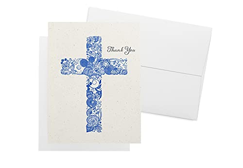 Twigs Paper Christian Cross Thank You Cards, 24 Blank Note Cards - color: Christian Cross Thank You, size: 24-Count