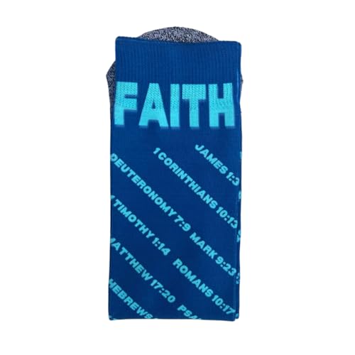 Bible Verse Socks for Men, Christian Scripture Crew Socks, Faith Gift - color: Faith Verses