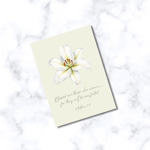 Christian Sympathy Card For Men & Women of Faith | Religious Sorry For Your Loss, Thinking Of You, Sending Prayers with Cross, Bible Verse and Scripture (Blessed Are Those Who Mourn. Matthew 5.4) - color: Blessed Are Those Who Mourn. Matthew 5.4