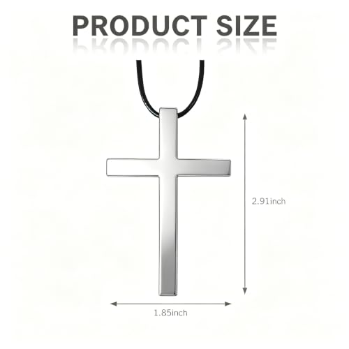 Christian Cross Car Charm, Rearview Mirror Hanging Ornament, Metal Cross Pendant Decoration for Auto Truck Home(Silver) - color: silver