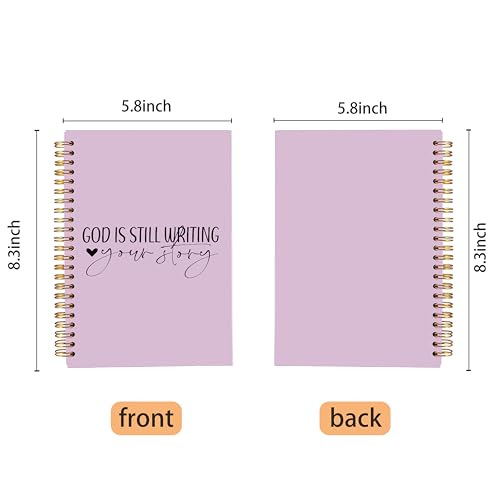 God is Still Writing Your Story Christian Notebook Journal - Christian Gifts for Women, Bible Journal Notebooks for Note Taking, Bible Journaling Notebook, Purple Spiral Notebook 5.5x8.3 - color: 7-Bible Purple-notebook