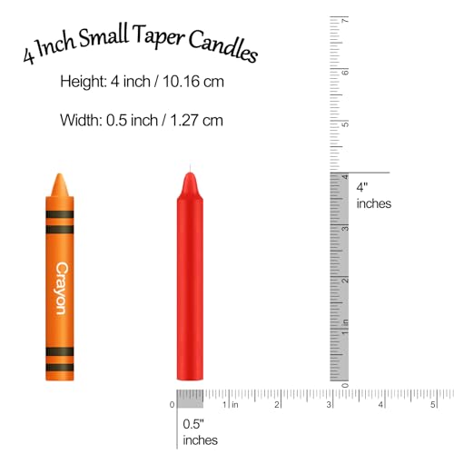 Tobeape 24 Pack Red Spell Chime Candles, 4" Unscented Mini Taper Candles - color: Red, size: 4 inch Taper Candle-24pcs