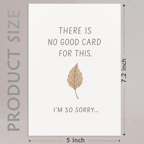 Cheerin Sympathy Card with Envelope - Bereavement Card for Loss of Loved One - Condolences Cards for Funeral or Memorial - Thoughtful Gift for Him or Her 5x7 Inch - style: No Words Sympathy