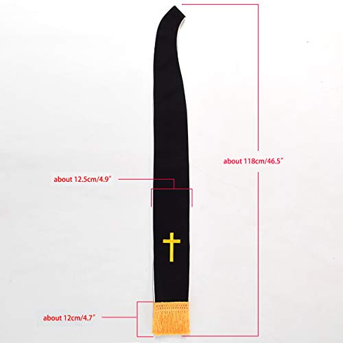 BLESSUME Church Clergy Pastor Reversible Stole - color: White and Black 2