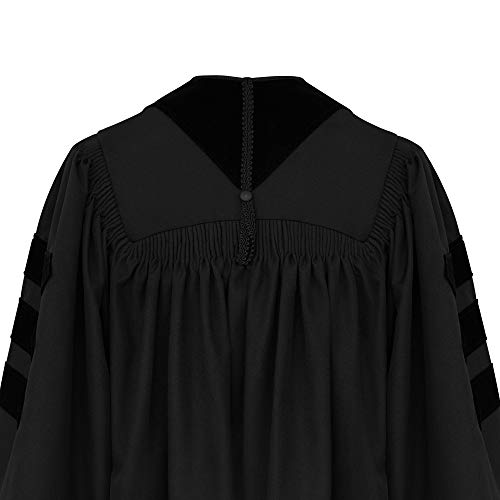 Deluxe Black Clergy Robe - size: 48XL (5'3'' - 5'5'') Fullfit