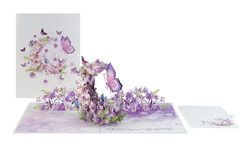 Moon Butterflies Pop Up Sympathy Cards with Envelopes, Sorry for Your Loss Card, Religious Pop Up Sympathy for Loss of Loved one, Mother, Father, Husband (PQ Moon Butterflies) - color: Moon Butterflies