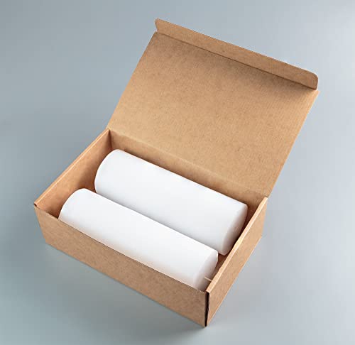 Melt Candle White Pillar Candles, Unscented, 2 Pack, 3 x 8 Inch - color: White, size: 3" x 8"