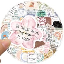 50pcs Bible Verse Stickers, Inspirational Vinyl Stickers for Water Bottles Laptop Scrapbook Journal Waterproof Notebook Party Supplies, for Teens Adults - color: Bible Verse Stickers