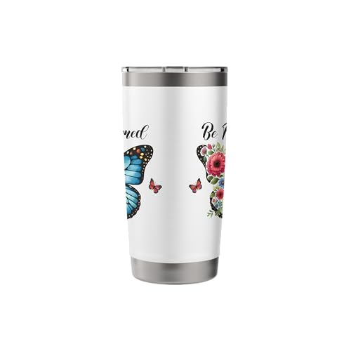 Be Transformed Romans 12:2 Butterfly Floral Scripture Stainless Steel Insulated Tumbler