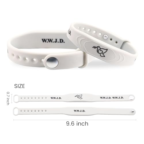 2 Pack Bible Verse Bracelets, with NFC Scan Daily Jesus Bracelets Christian Gospel Scripture Bracelet Faith and Style Combined Inspirational Religious Gifts for Men and Women (W.W.J.D - Beige)