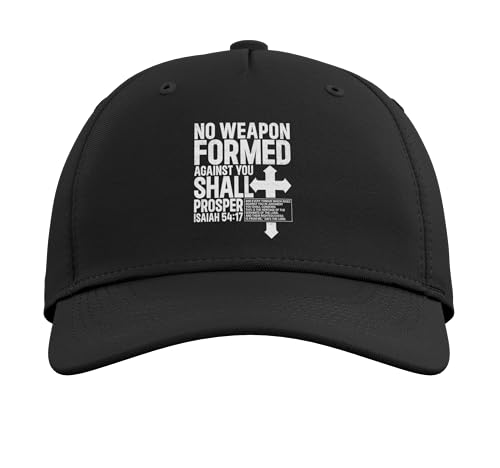 No Weapon Formed Against You Isaiah 54 17 Bible Christian Adjustable Baseball Hat - color: Black