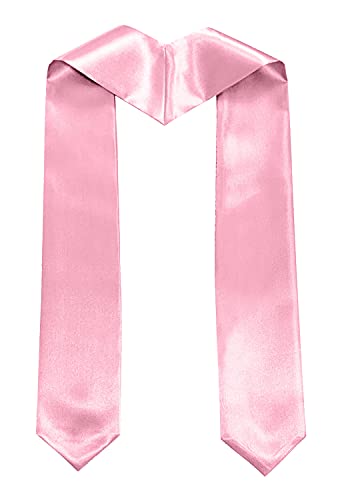 MyGradDay Plain Graduation Stole Colorful Stole for Adult Length 60",Rich in Color - color: Pink