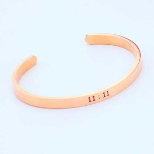 11 : 11 Cuff Angel Numbers Bracelet Make A Wish Gift for Women - color: Gold