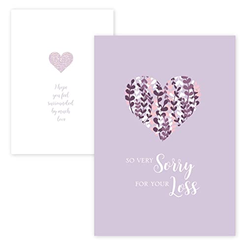 Canopy Street Expressions of Sympathy Assortment Card Pack/Set of 25 Greeting Cards / 5 Sympathy Designs / 5'' x 7'' Note Cards With Blank White Envelopes - color: Expressions