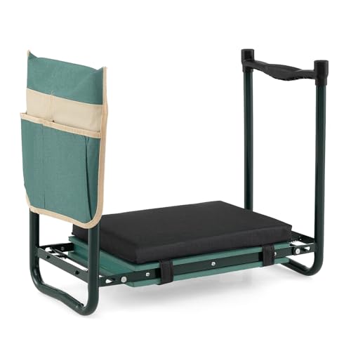 IRONMAX Garden Kneeler and Seat with 15.5" L×11" W EVA Kneeling Pad, Green - color: Green, size: 15.5"L×11"W