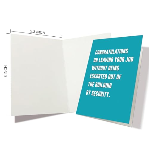 Nchigedy Funny Retirement Card for Him Her, Humorous Going Away Card for Boss Coworker, Good Luck Cards for Women Men, Congratulations On Leaving Your Job Cards - color: #11