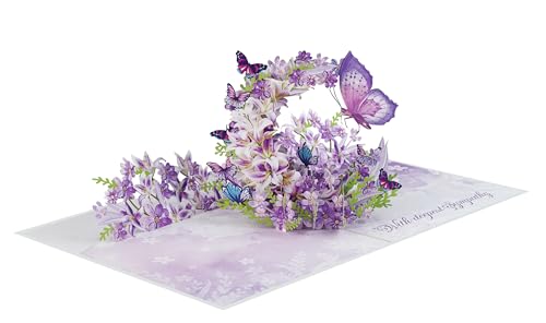 Moon Butterflies Pop Up Sympathy Cards with Envelopes, Sorry for Your Loss Card, Religious Pop Up Sympathy for Loss of Loved one, Mother, Father, Husband (PQ Moon Butterflies) - color: Moon Butterflies