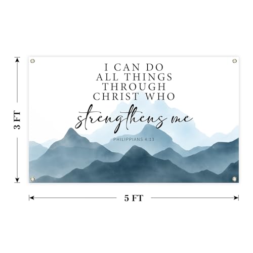 I Can Do All Things Through Christ Who Strengthens Me Tapestry 3x5 Ft Bible Verses Christian Art Tapestry for Living Room Bedroom Wall Decor Gifts