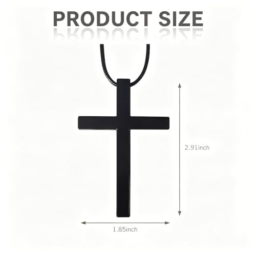 Christian Cross Car Charm, Rearview Mirror Hanging Ornament, Metal Cross Pendant Decoration for Auto Truck Home(Black) - color: black