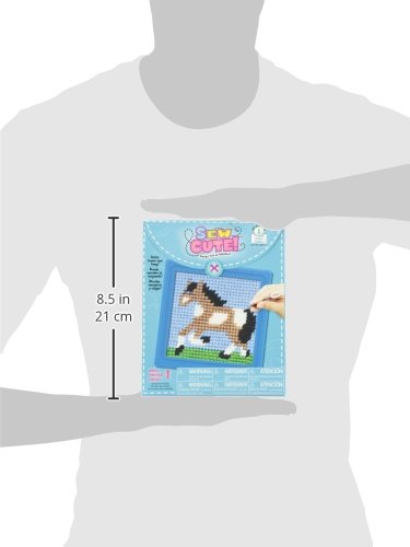 Colorbok Q2342A Horse Learn to Stitch Needlepoint Kit, 6-Inch by 6-Inch, Blue Frame