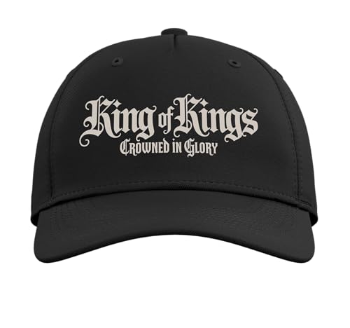 Kings of Kings Jesus Hat Gospel Faith Bible Verse Adjustable Baseball Hat - color: Black